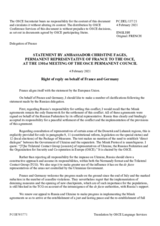 Statement by the Delegation of France, also on behalf of Germany, in response to the statement by the Delegation of the Russian Federation