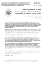 Statement by the Delegation of the United States of America on continued suppression of protests in the Russian Federation and the sentencing of Mr. A. Navalny