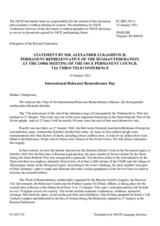 Statement by the Delegation of the Russian Federation in response to the address by the Chair of the International Holocaust Remembrance Alliance on the occasion of the commemoration of International Holocaust Remembrance Day