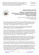 Statement by the Delegation of the United States of America in response to the presentations by the Chairperson of the Security Committee; the Economic and Environmental Committee; and the Human Dimension Committee