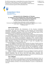 Statement by the Delegation of Ukraine in response to the presentations by the Chairperson of the Security Committee; the Economic and Environmental Committee; and the Human Dimension Committee