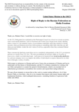 Statement by the Delegation of the United States of America in response to the statement by the Delegation of the Russian Federation on violations of freedom of the media in the OSCE area 