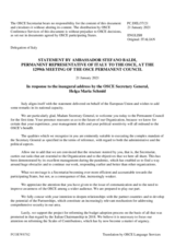 Statement by the Delegation of Italy in response to the inaugural remarks by the new OSCE Secretary General, H.E. Ms. Helga Schmid
