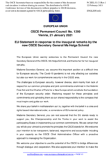 Statement by the Portuguese EU Presidency in response to the inaugural remarks by the new OSCE Secretary General, H.E. Ms. Helga Schmid