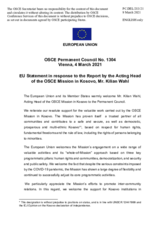 Statement by the Portuguese EU Presidency in response to the report by the Acting Head of the OSCE Mission in Kosovo, Mr. Kilian Wahl