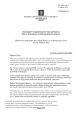 Statement by the Delegation of Norway in response to the report by the Acting Head of the OSCE Mission in Kosovo, Mr. Kilian Wahl
