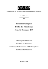 Final Document of the Twenty-Sixth Meeting of the Ministerial Council, Bratislava, 5-6 December 2019 Final Document of the Twenty-Sixth Meeting of the Ministerial Council, Bratislava, 5-6 December 2019