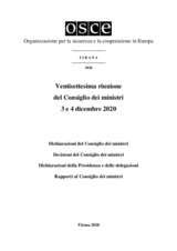 Final Document of the Twenty-Seventh Meeting of the Ministerial Council, Tirana, 3-4 December 2020 Final Document of the Twenty-Seventh Meeting of the Ministerial Council, Tirana, 3-4 December 2020