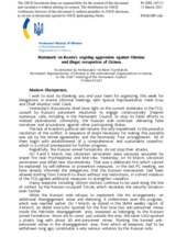 Statement by the Delegation of Ukraine on Russia’s ongoing aggression against Ukraine and illegal occupation of Crimea