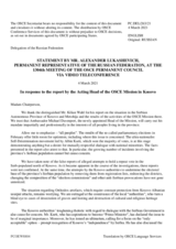 Statement by the Delegation of the Russian Federation in response to the report by the Acting Head of the OSCE Mission in Kosovo, Mr. Kilian Wahl