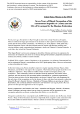 Statement by the Delegation of the United States of America on 7 years of illegal occupation of the Autonomous Republic of Crimea and the city of Sevastopol by the Russian Federation