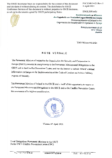 Response by the Delegation of Ireland to the Questionnaire on the Code of Conduct on Politico-Military Aspects of Security