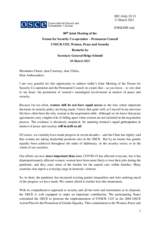 Remarks by the OSCE Secretary General Helga Schmid on implementing UNSCR 1325 on Women, Peace and Security in the FSC, on the occasion of International Women’s Day