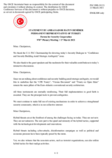 Statement by the Delegation of Turkey on Confidence- and Security-Building amid Strategic Ambiguity