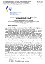 Statement by the Delegation of Ukraine on Russia’s ongoing aggression against Ukraine and illegal occupation of Crimea