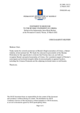 Statement by the Delegation of Norway in response to the statement by the Delegation of the Russian Federation