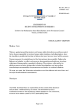 Statement by the Delegation of Norway on recent developments in Belarus