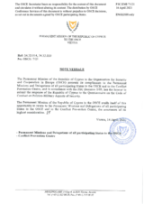 Response by the Delegation of Cyprus to the Questionnaire on the Code of Conduct on Politico-Military Aspects of Security