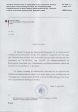 Response by the Delegation of Germany to the Questionnaire on the Code of Conduct on Politico-Military Aspects of Security