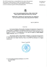 Response by the Delegation of Lithuania to the Questionnaire on the Code of Conduct on Politico-Military Aspects of Security