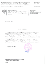 Response by the Delegation of the Czech Republic to the Questionnaire on the Code of Conduct on Politico-Military Aspects of Security