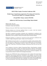 Address by OSCE Secretary General Helga Maria Schmid at the OSCE-wide Counter-Terrorism Conference 2021