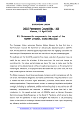 Statement by the Portuguese EU Presidency in response to the report by the Director of the Office for Democratic Institutions and Human Rights, Mr. Matteo Mecacci