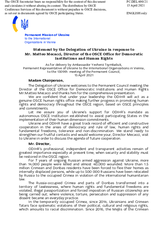Statement by the Delegation of Ukraine in response to the report by the Director of the Office for Democratic Institutions and Human Rights, Mr. Matteo Mecacci