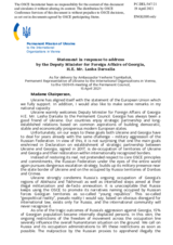 Statement by the Delegation of Ukraine in response to the address by the Deputy Minister for Foreign Affairs of Georgia, H.E. Mr. Lasha Darsalia