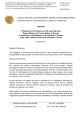 Statement by the Delegation of Armenia in response to the address by the Deputy Minister for Foreign Affairs of Georgia, H.E. Mr. Lasha Darsalia
