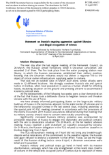 Statement by the Delegation of Ukraine on Russia’s ongoing aggression against Ukraine and illegal occupation of Crimea