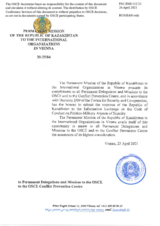Response by the Delegation of Kazakhstan to the Questionnaire on the Code of Conduct on Politico-Military Aspects of Security