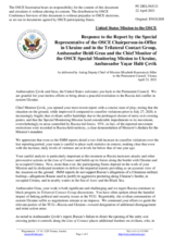 Statement by the Delegation of the United States of America in response to the update by Ambassador Heidi Grau and to the report by Ambassador Yaşar Halit Çevik