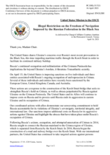 Statement by the Delegation of the United States of America on illegal restriction on the freedom of navigation imposed by the Russian Federation in the Black Sea