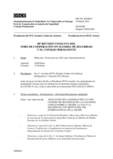 Diario de la 80ª Reunión conjunta del Foro de Cooperación en materia de Seguridad y del Consejo Permanente
