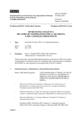 Giornale della 80a Riunione congiunta del Foro di cooperazione per la sicurezza e del Consiglio permanente