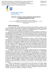 Statement by the Delegation of Ukraine on Russia’s ongoing aggression against Ukraine and illegal occupation of Crimea