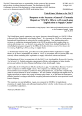 Statement by the Delegation of the United States of America on the presentation of a thematic report on the OSCE’s efforts to prevent labour exploitation in its supply chains