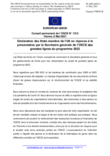 Déclaration des Etats membre de l’UE en réponse à la présentation par la Secrétaire générale de l’OSCE des grandes lignes du programme 2022