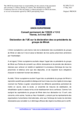 Déclaration de l’UE sur la déclaration des co-présidents du groupe de Minsk