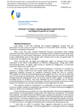 Statement by the Delegation of Ukraine on Russia’s ongoing aggression against Ukraine and illegal occupation of Crimea