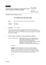 Diario de la 971ª Sesión plenaria del Foro de Cooperación en materia de Seguridad