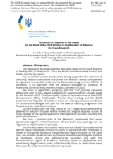 Statement by the Delegation of Ukraine in response to the report by the Head of the OSCE Mission to Moldova, Dr. Claus Neukirch