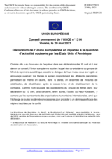 Déclaration de l’Union européenne en réponse à la question d’actualité soulevée par les Etats Unis d’Amérique