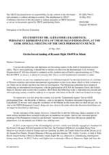 Statement by the Delegation of the Russian Federation on the forced landing of Ryanair flight FR4978 in Minsk on 23 May 2021
