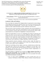 Statement by the Delegation of Afghanistan in response to the presentations by Mr. M. Margaryan, by Brigadier General L. Swaan Wrede, by Ms. A. Darisuren, by Ms. D. O, and by Senior Lieutenant A. Savtalyan