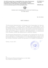 Response by the Delegation of Portugal to the Questionnaire on Participating States’ Policy and/or National Practices and Procedures for the Export of Conventional Arms and Related Technology