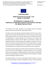 Statement by the Portuguese EU Presidency in response to the address by the Secretary General of the Council of Europe, Ms. Marija Pejčinović Burić