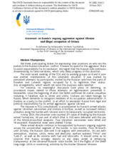 Statement by the Delegation of Ukraine on Russia’s ongoing aggression against Ukraine and illegal occupation of Crimea