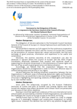 Statement by the Delegation of Ukraine in response to the address by the Secretary General of the Council of Europe, Ms. Marija Pejčinović Burić